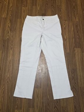 Lauren Ralph Lauren White Straight Leg Jeans Womens 8 Ankle Zip Denim F58